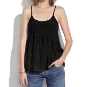Madewell Babydoll Racer Back Spaghetti Strap‎ Tank in Black Size XS